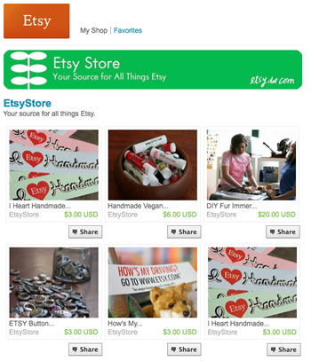 My etsy on facebook