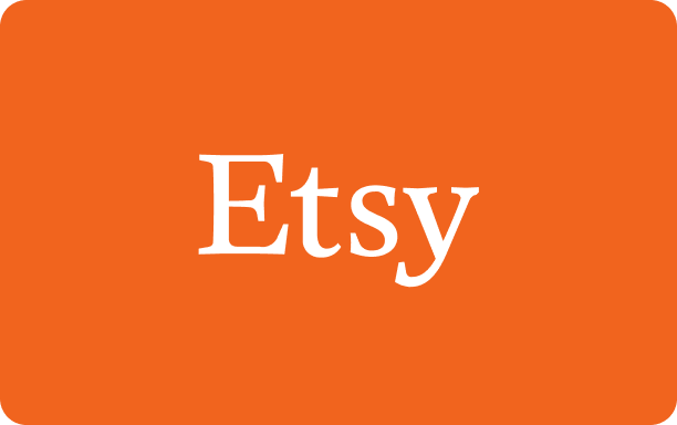 Etsy logo on an orange background