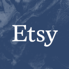 Etsy logo on a dark blue background